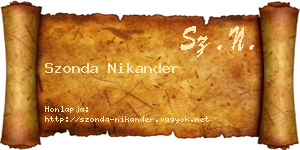 Szonda Nikander névjegykártya